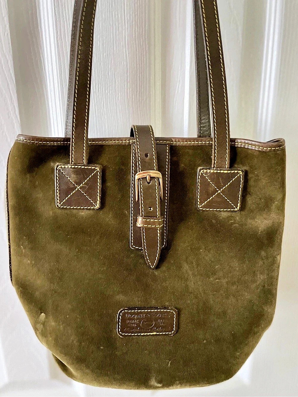 VTG Dooney & Bourke Little Bucket Bag Olive Green